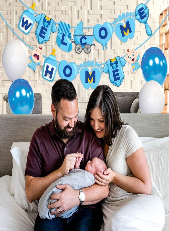 Zyozique Baby Boy Welcome Home Decoration Kit Paper Banner with Balloons for Baby Shower / Welcome Party / Birthday Party Supplies(Pack of 26) - Image 5